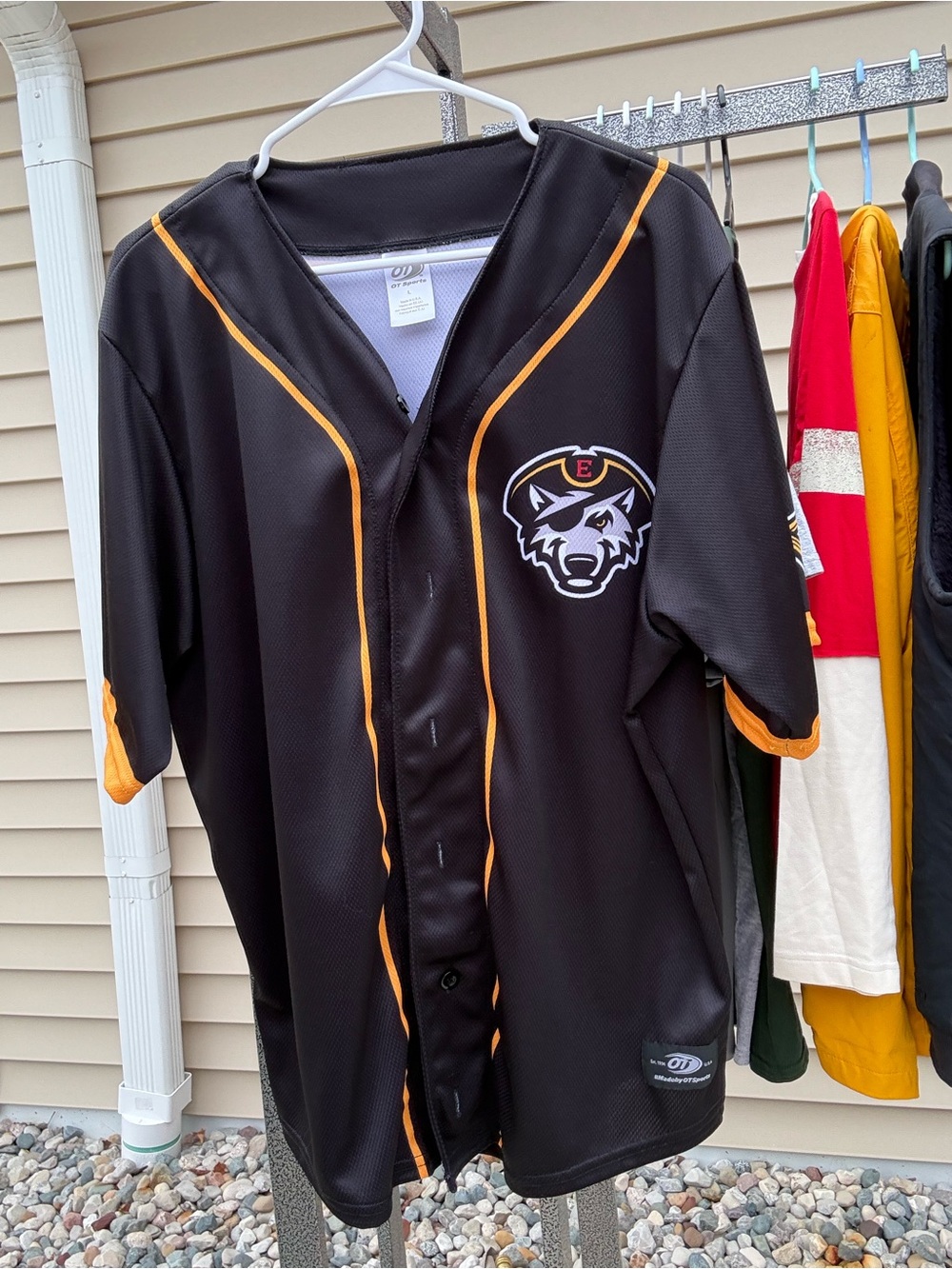 Black and Gold Wolves Replica Baseball Jersey - Unbranded